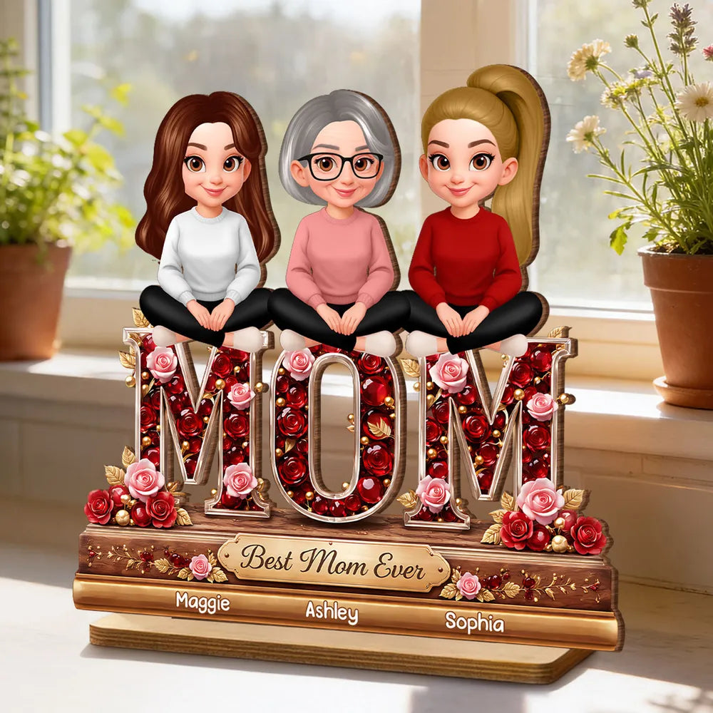 Custom Mother's Day Mom Figurine with Names - Sentimental Gift Plaque MagicInPrints
