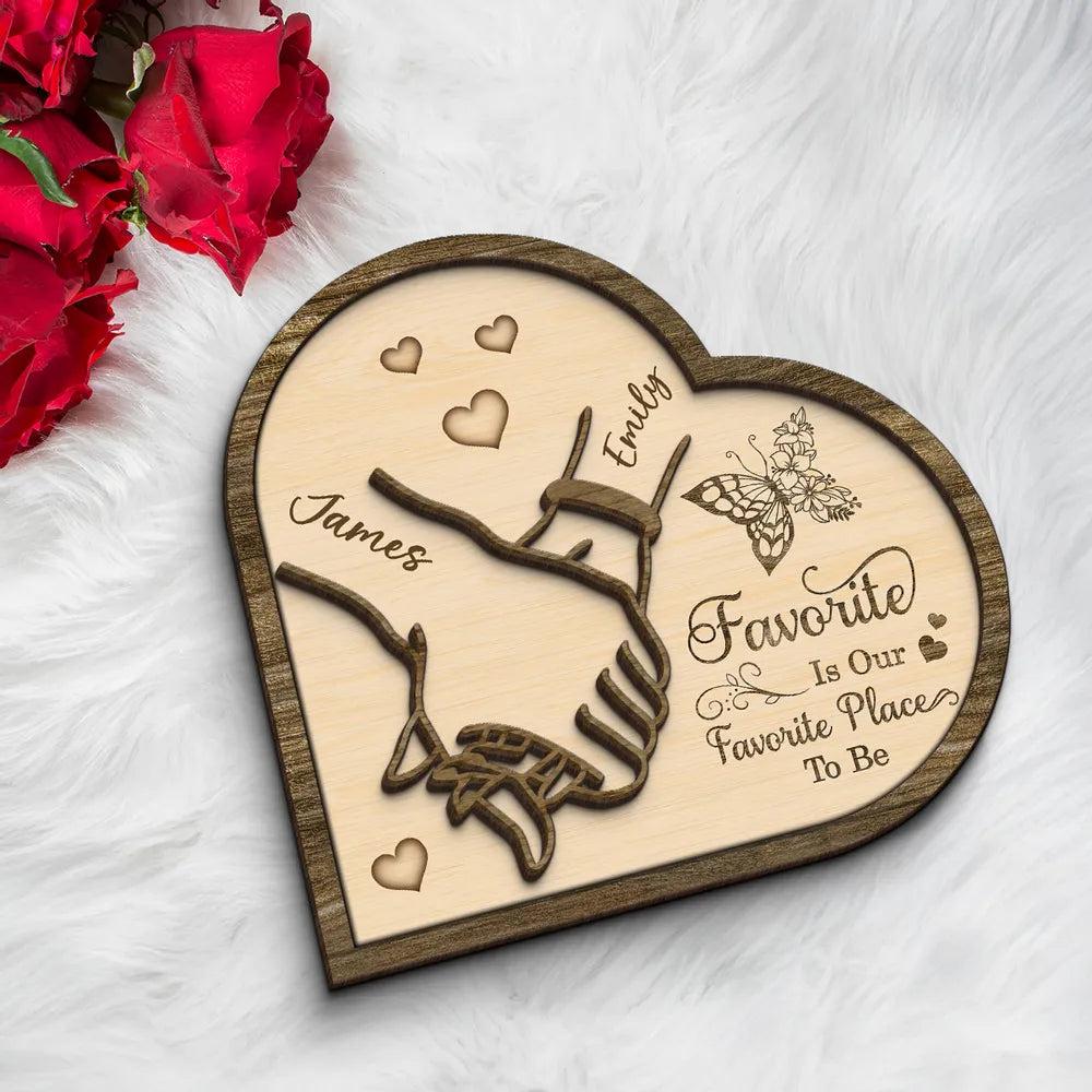 Personalized Wooden Heart Plaque for Couples - Romantic Home Decor Gift Plaque MagicInPrints