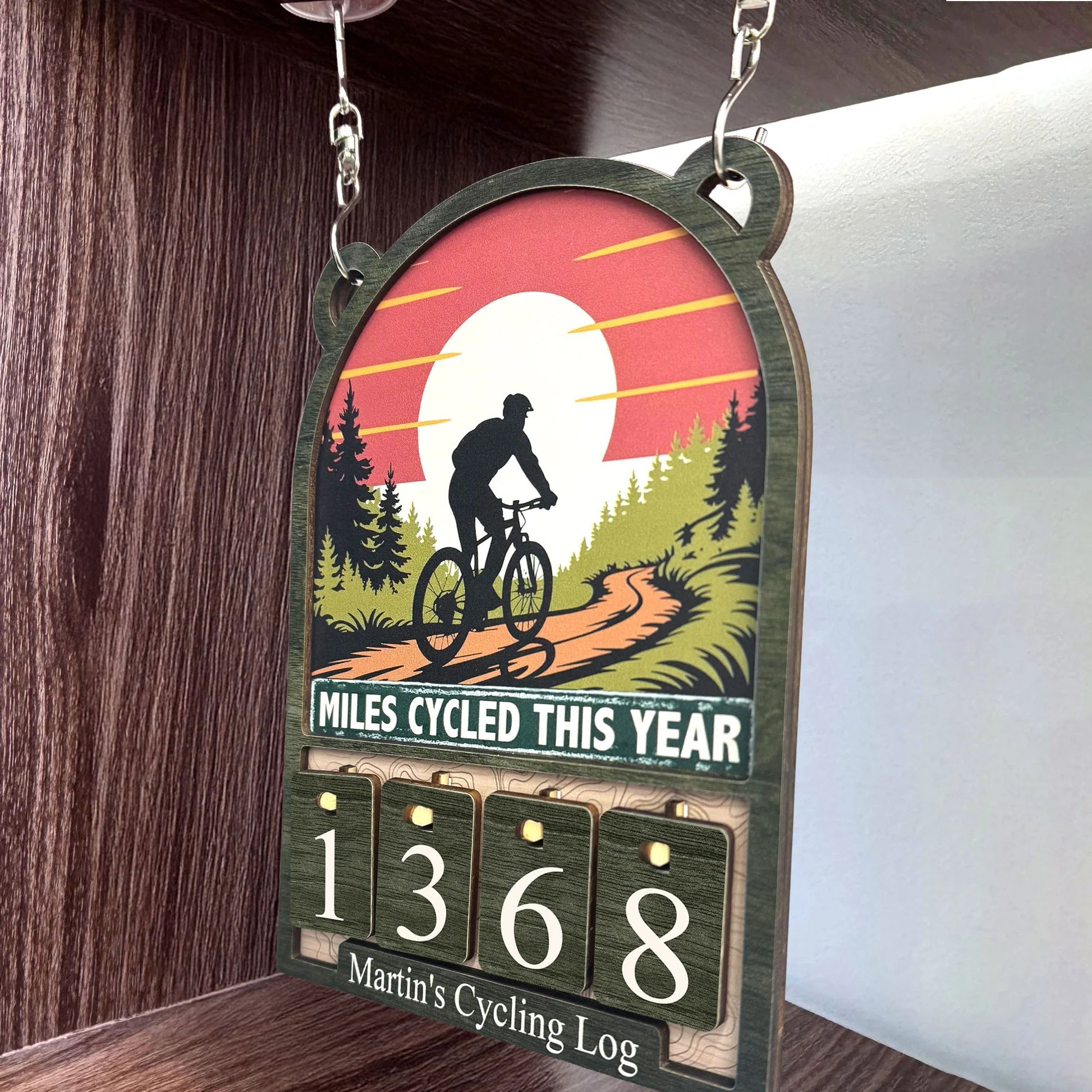 Personalized Cycling Log Sign for Biking Enthusiasts - Outdoor Adventure Tracker Sign MagicInPrints