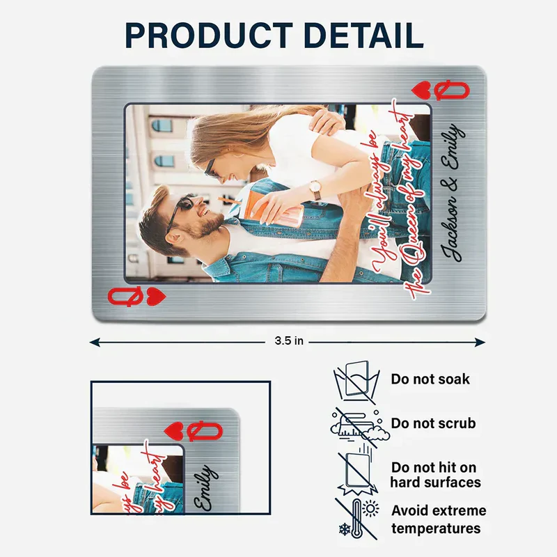 Personalized Wallet Card for Couples with Photo and Message - Romantic Gift Wallet Card MagicInPrints