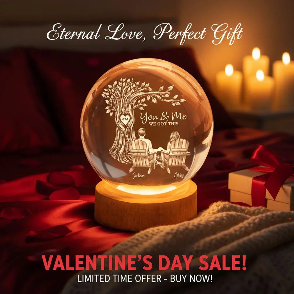 Personalized LED Crystal Night Light for Couples - Romantic Gift Lamp MagicInPrints