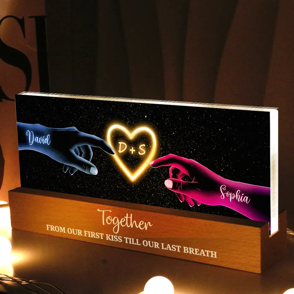 Personalized LED Night Light for Couples with Custom Names - Romantic Gift Plaque MagicInPrints