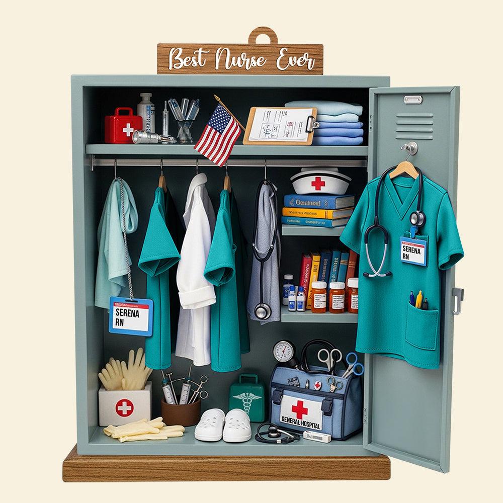 Best Nurse Ever: Personalized Festive Locker Christmas Ornament Ornament MagicInPrints