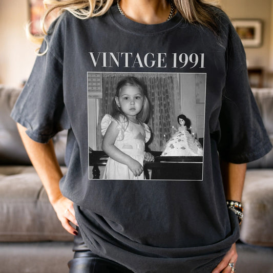 Custom Vintage 1991 T-Shirt for Adults - Retro Photo Design Cloth MagicInPrints