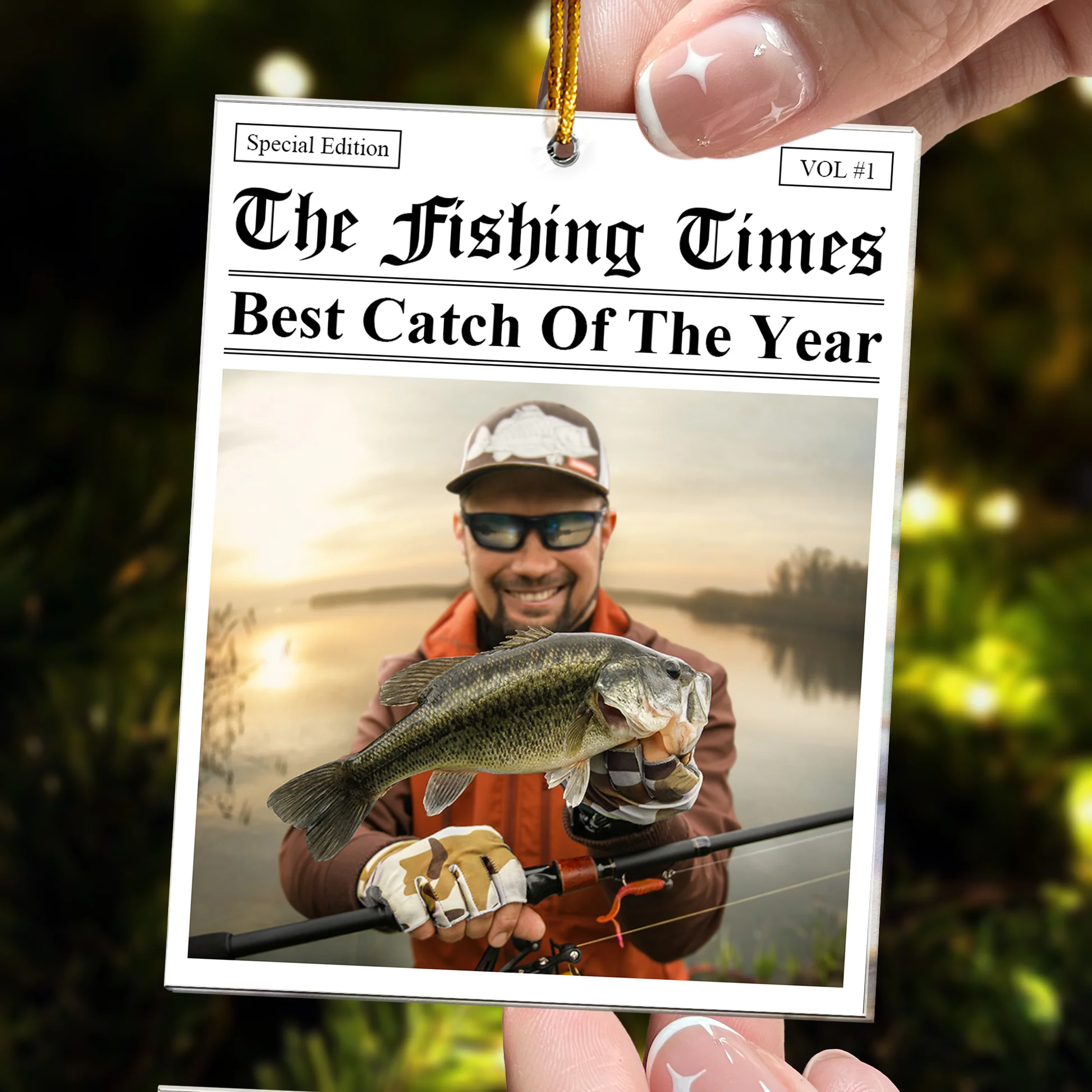 Custom Fishing Ornament for Anglers - Best Catch of the Year Keepsake Ornament MagicInPrints
