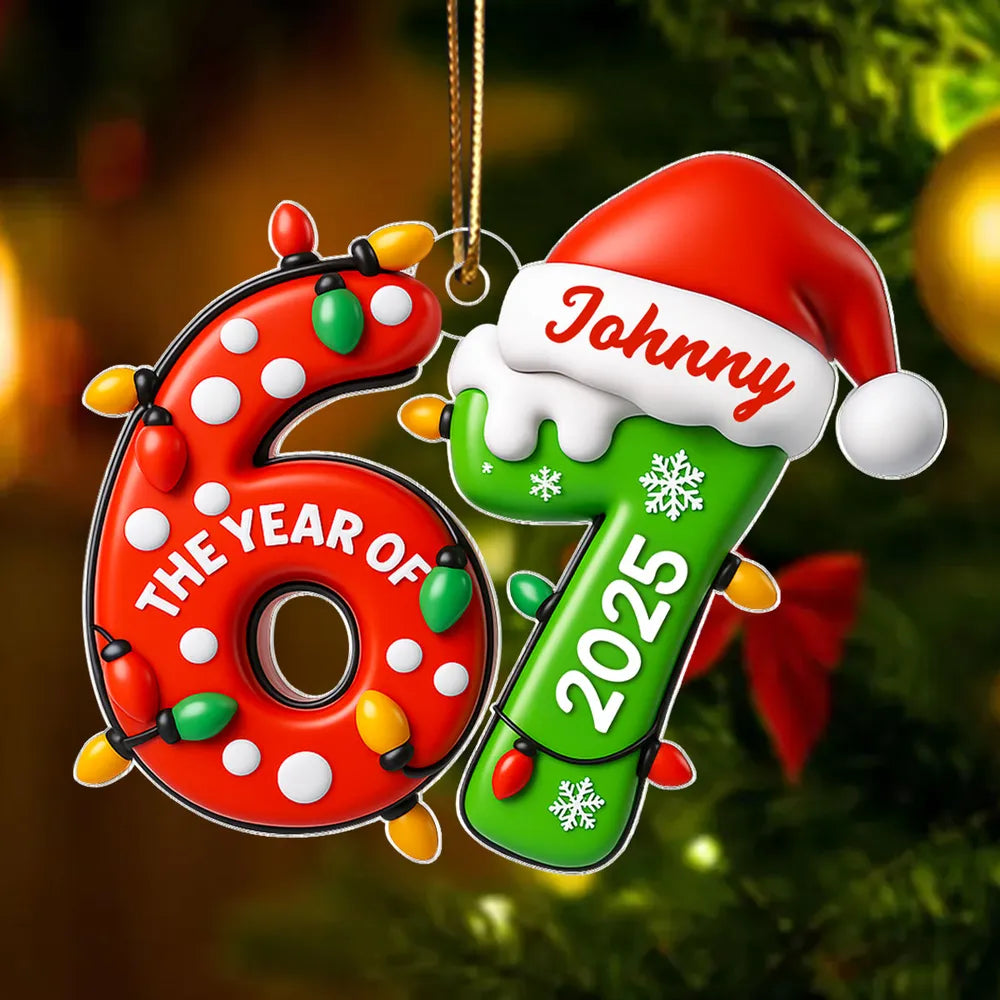 Personalized Christmas Ornament 2025 - Custom Name & Age Decoration for Holiday Tree Ornament MagicInPrints