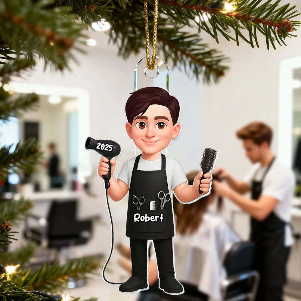 Personalized Hair Stylist Christmas Ornaments for Professionals - 2025 Holiday Gift Ornament MagicInPrints