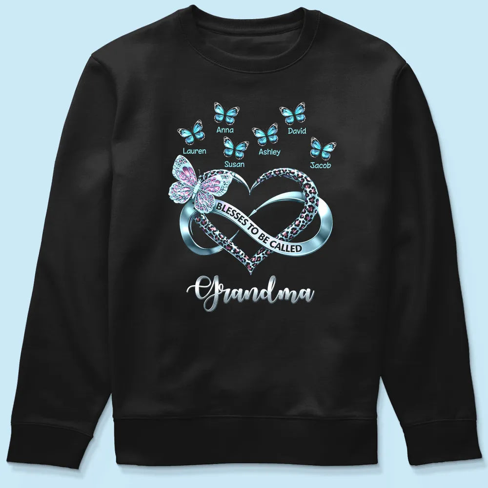 Personalized Grandma T-Shirt with Butterfly and Heart Design - Family Gift Cloth MagicInPrints
