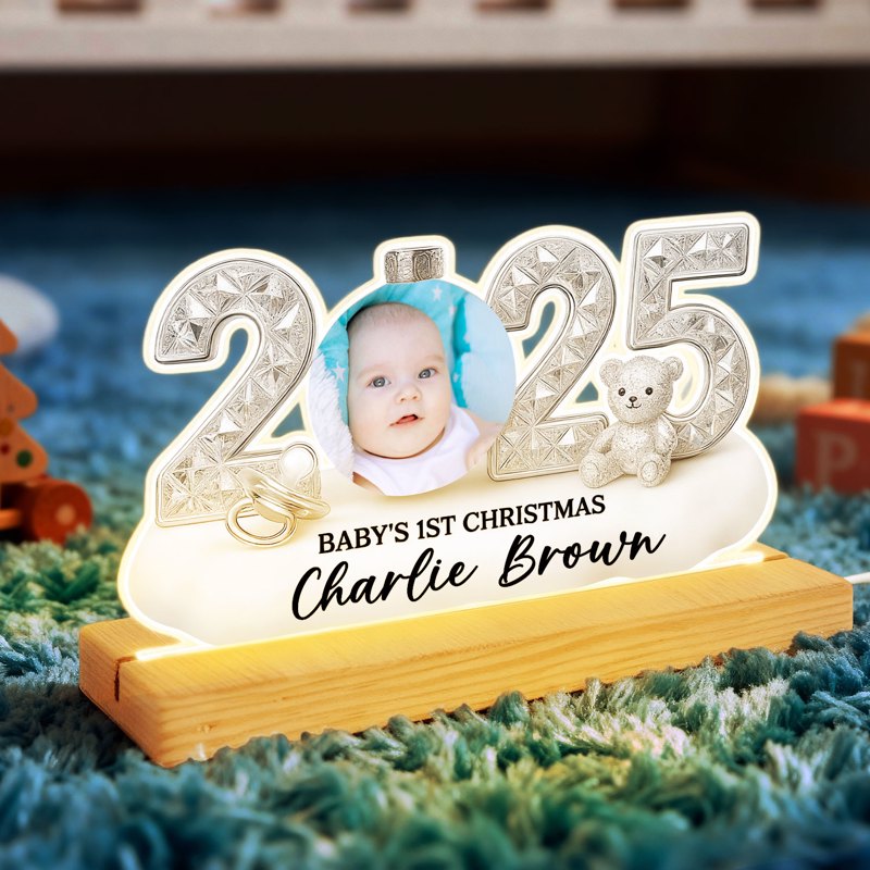Personalized Baby's First Christmas LED Light for 2025 - Custom Name Gift Plaque MagicInPrints