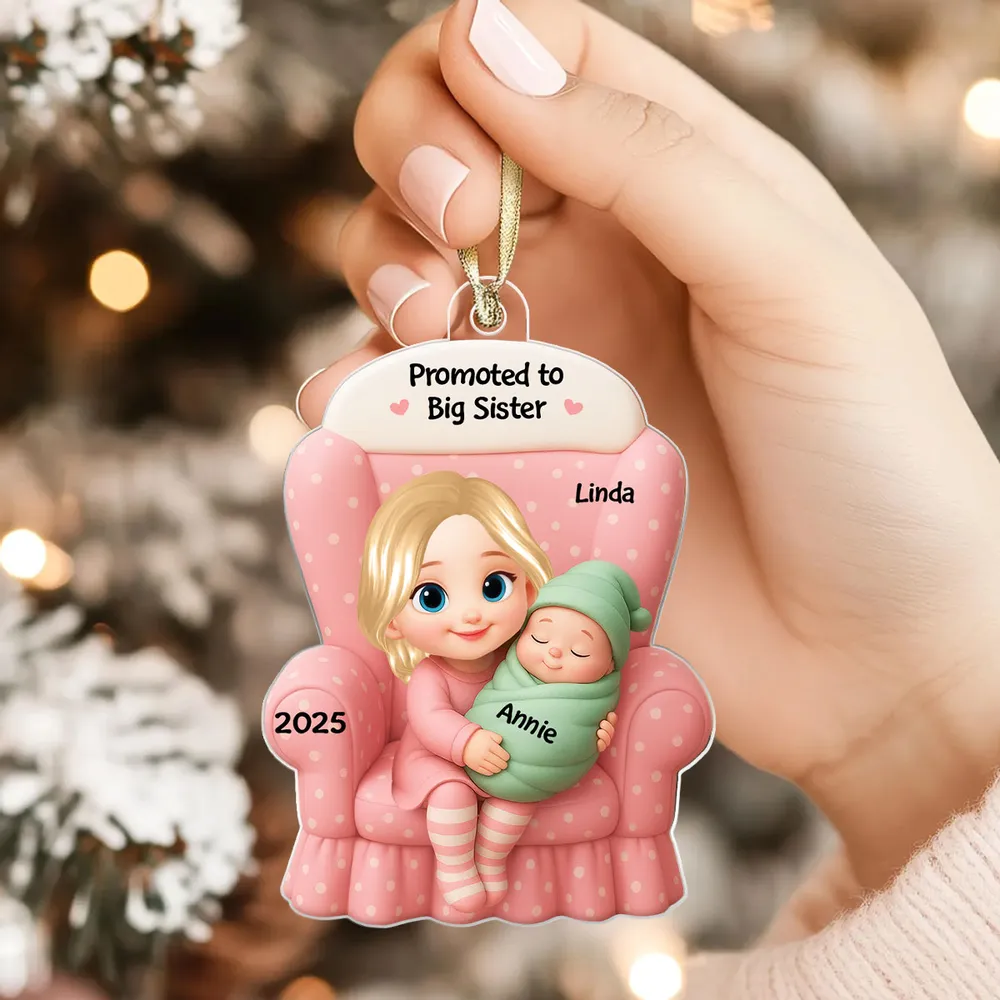 Personalized Big Sister Ornament for Kids - Christmas Gift 2025 Ornament MagicInPrints