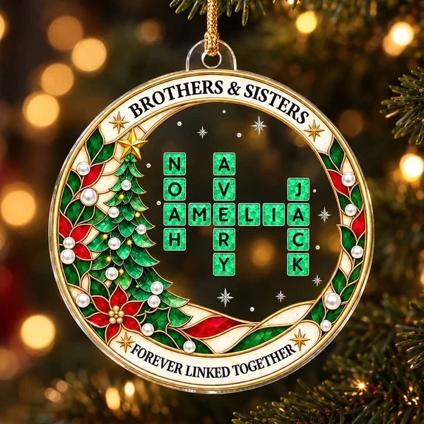 Personalized Acrylic Sibling Ornament Holiday Gift for Christmas