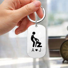 Load image into Gallery viewer, Personalized Metal Keychain Unique Romantic Gift for Couple
