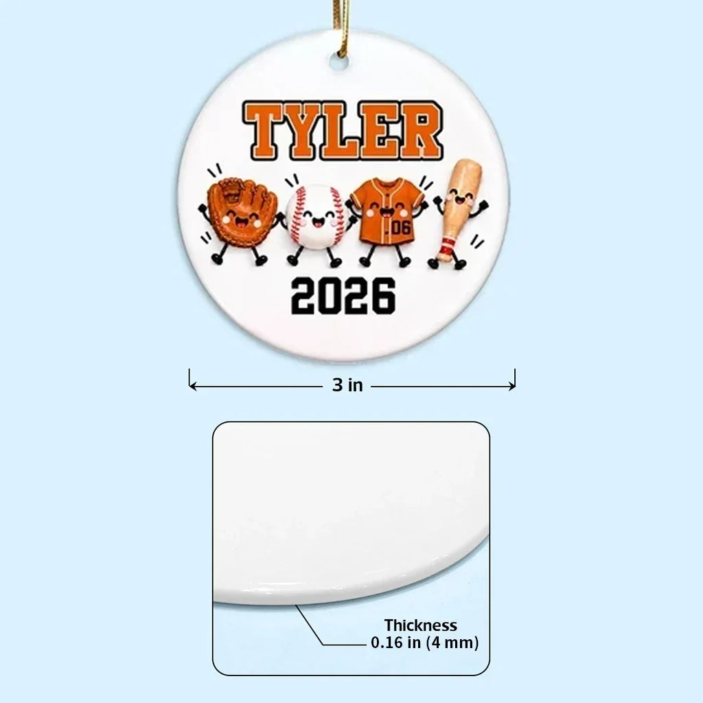 Personalized Baseball Ceramic Ornament Custom Gift for Fans