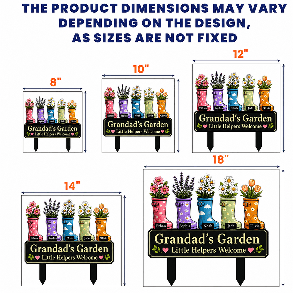 Personalized Garden Metal Stake Custom Name for Grandpa