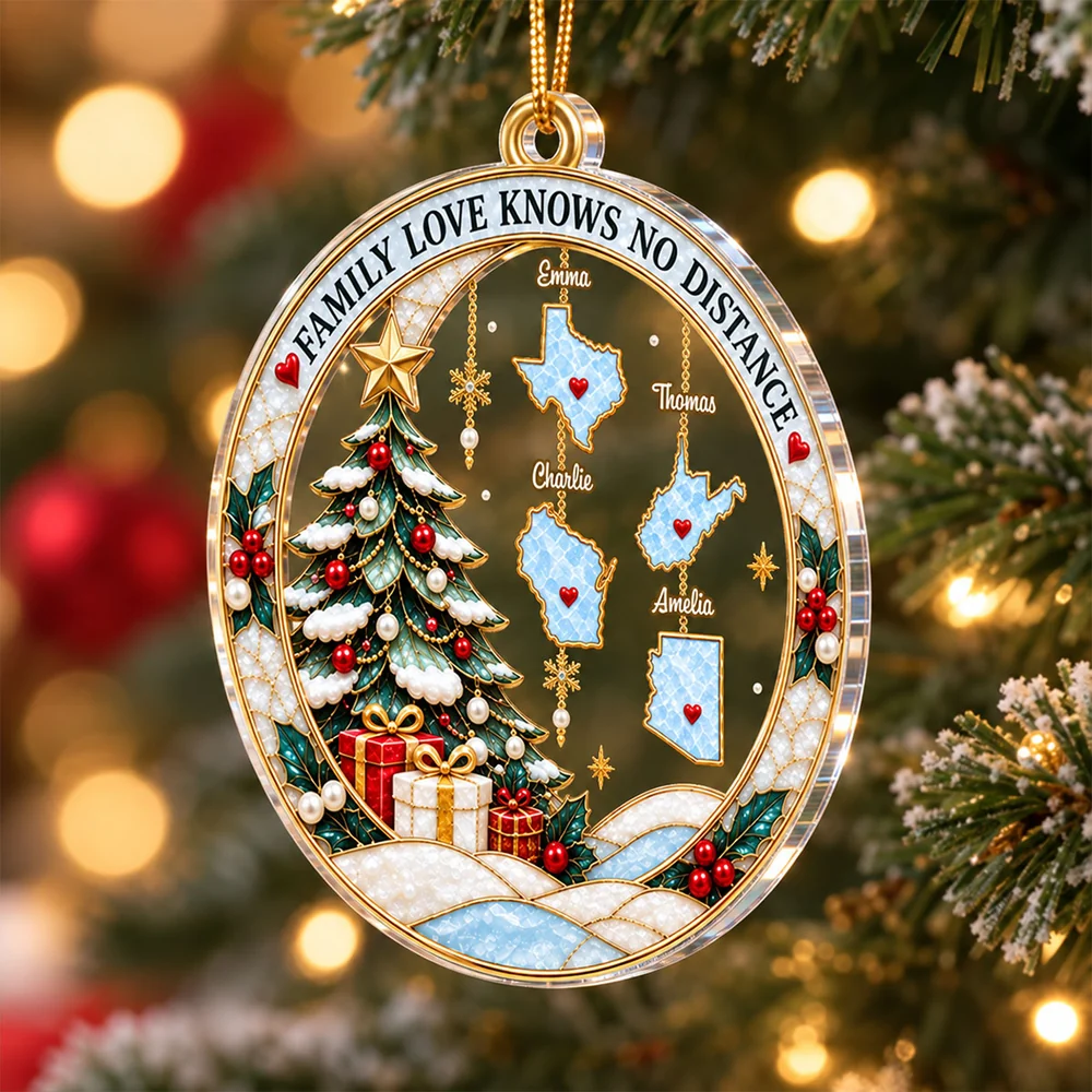 Personalized Acrylic Christmas Ornament Family Gift Idea
