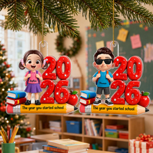 Load image into Gallery viewer, Personalized Acrylic Ornament The Year You Started School Gift for Family
