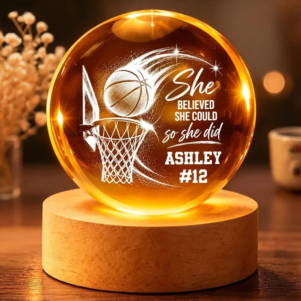 Personalized Basketball Globe Lamp Gift for Players & Coaches