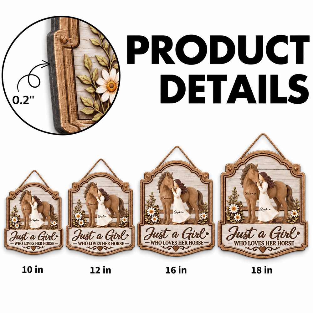 Personalized Wooden Sign for Horse Lover Gift Idea Custom Art