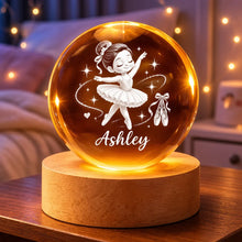 Load image into Gallery viewer, Personalized Ballerina Globe Lamp Custom Name Gift for Daughter
