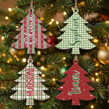 Load image into Gallery viewer, Personalized Plaid Christmas Tree Ornament Custom Family Gift
