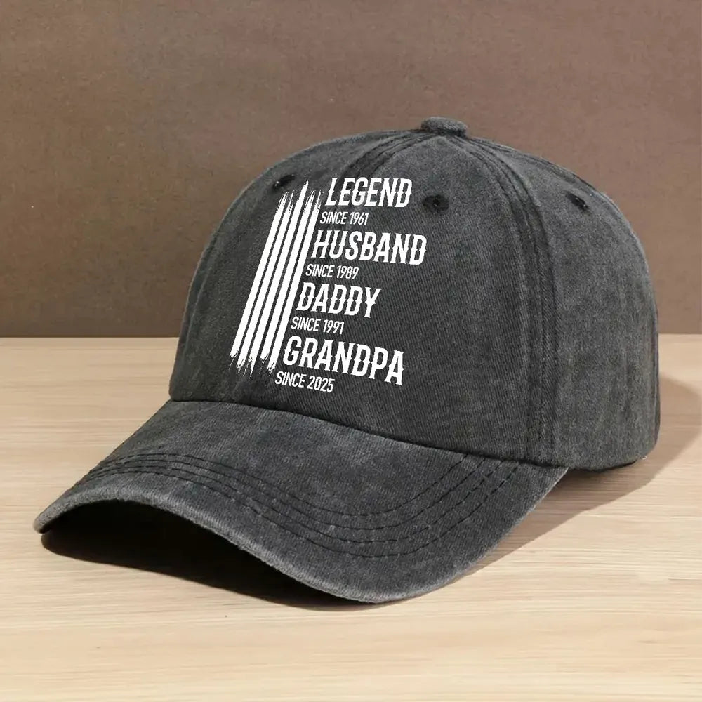 Custom Embroidered Dad Hat for Men - Legend Husband Daddy Grandpa Gift Hat MagicInPrints