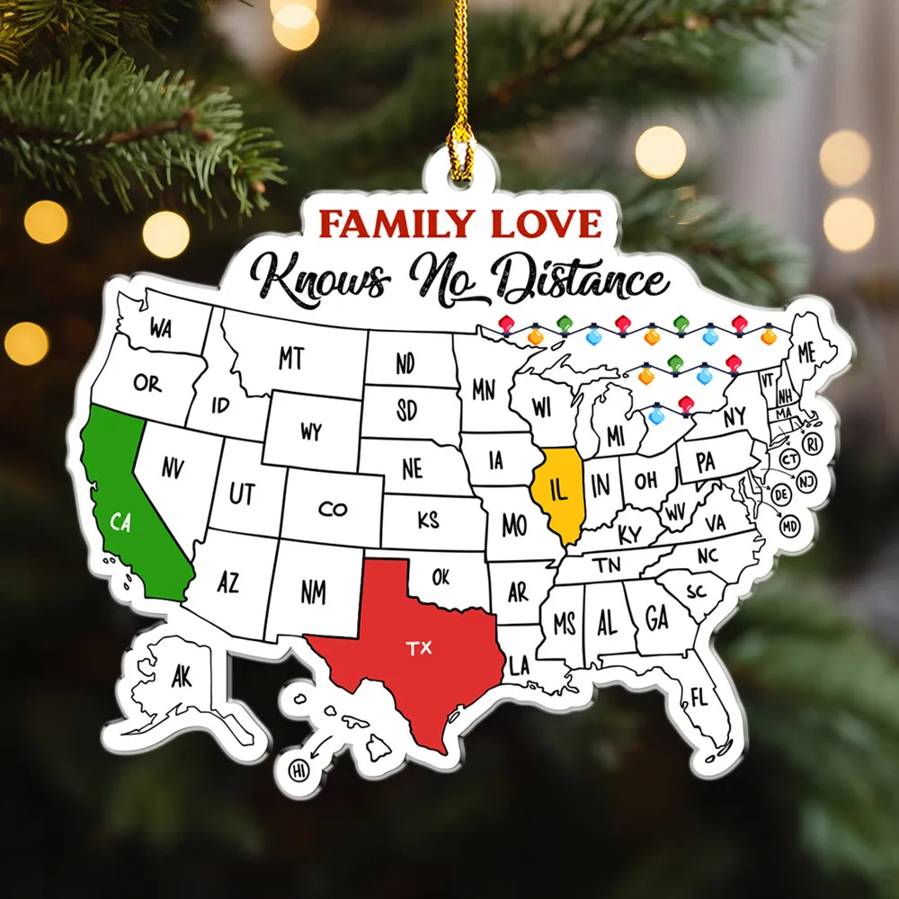 Custom Family Map Ornament for Christmas - Personalized Gift for Loved Ones Ornament MagicInPrints