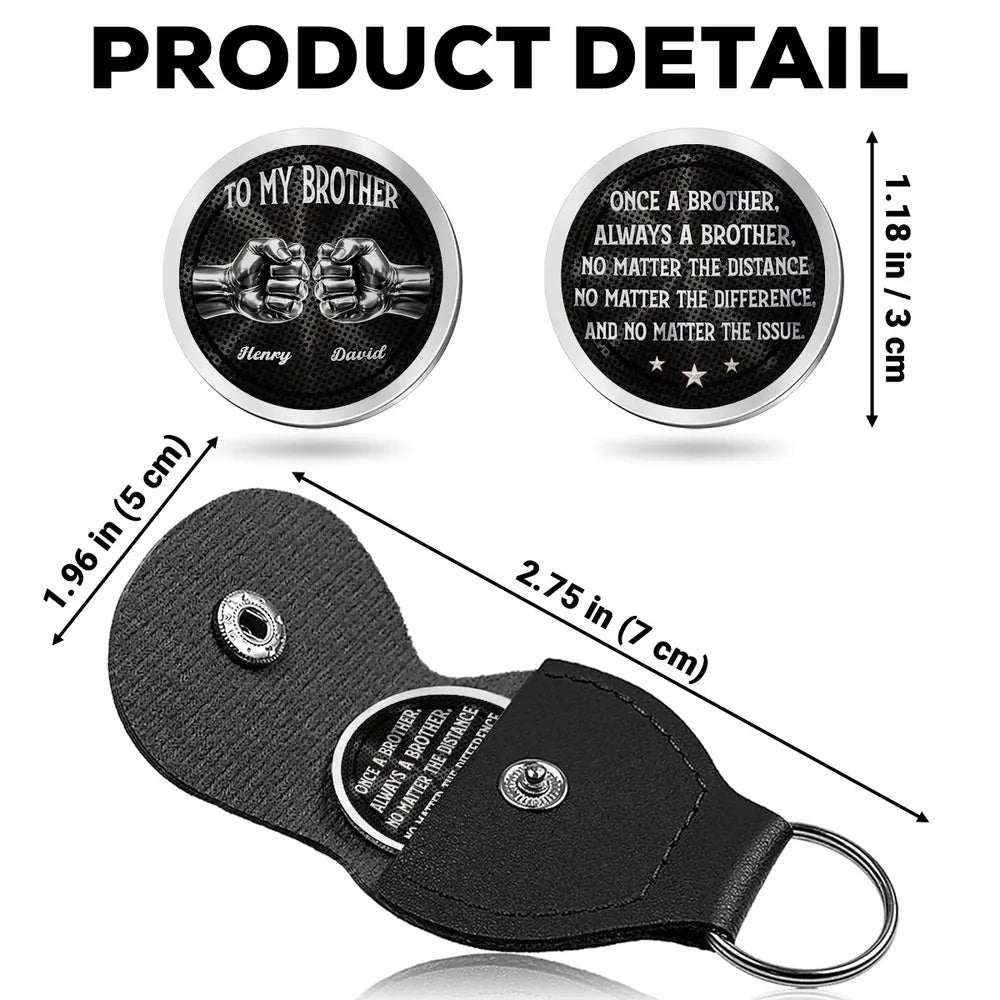 Personalized Leather Keychain for Brother - Sentimental Gift for Sibling Keychain MagicInPrints