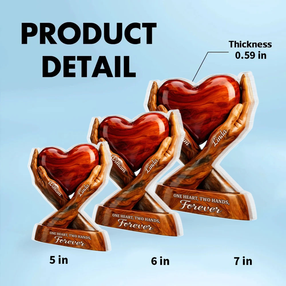 Personalized Heart Sculpture for Couples - Romantic Home Decor Gift Plaque MagicInPrints