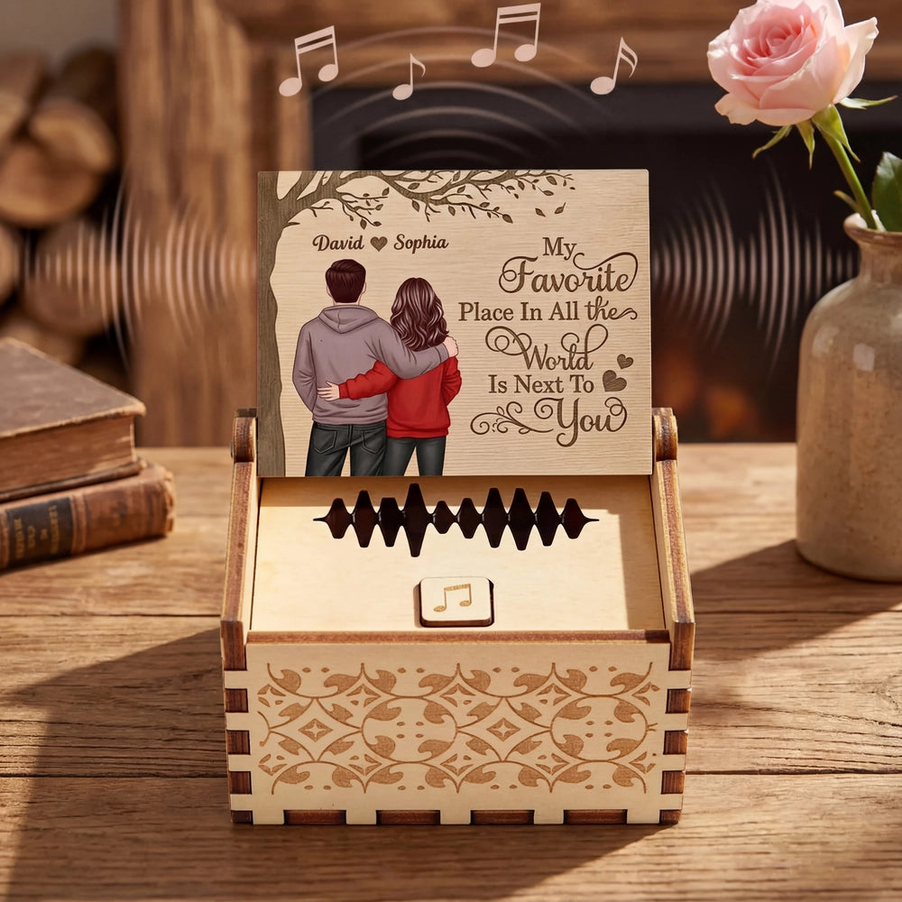Personalized Wooden Music Box for Couples with Custom Message - Romantic Gift Plaque MagicInPrints