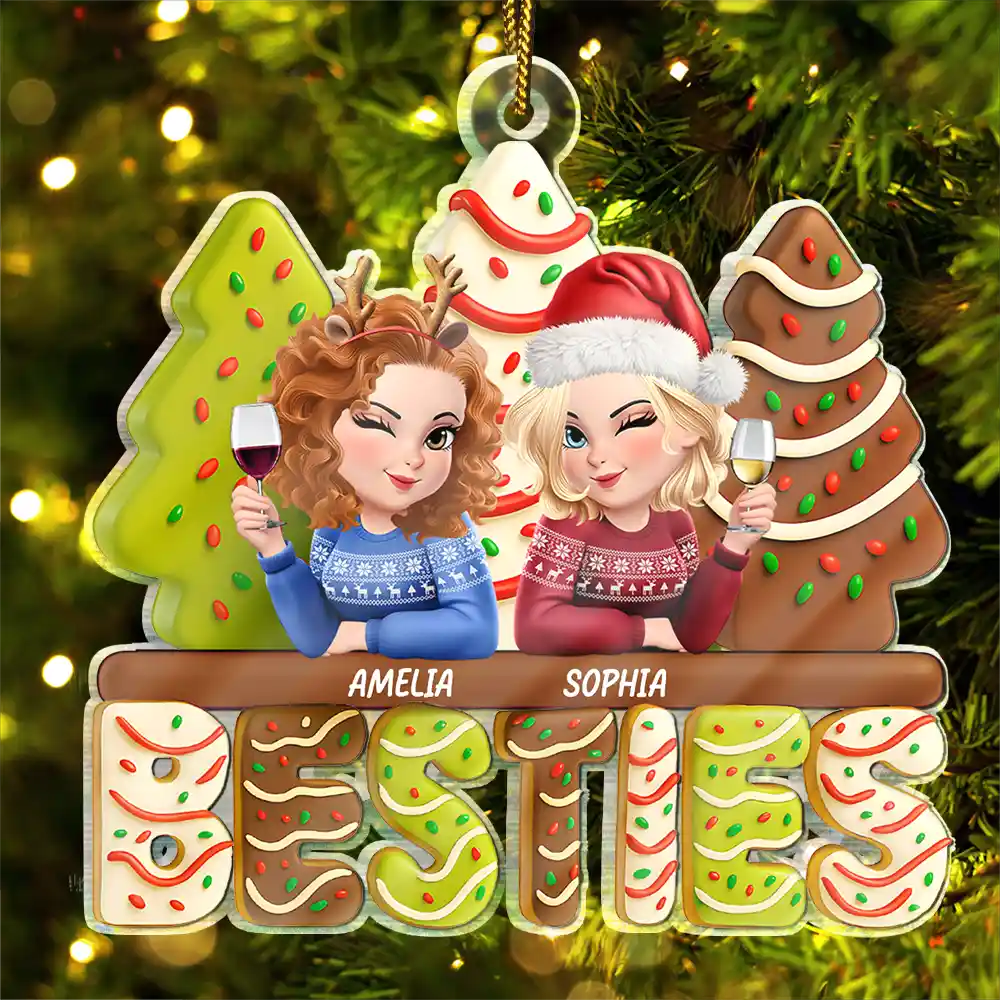 Celebrate Your Best Friendship – Personalized Acrylic Ornament – Gift for Sisters Acrylic Ornament MagicInPrints