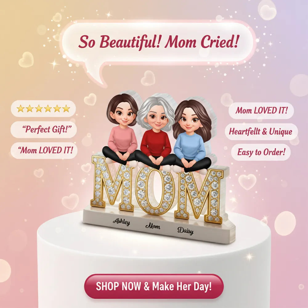 Personalized Family Figurine Mom Gift with Custom Names - Mother's Day Keepsake Plaque MagicInPrints