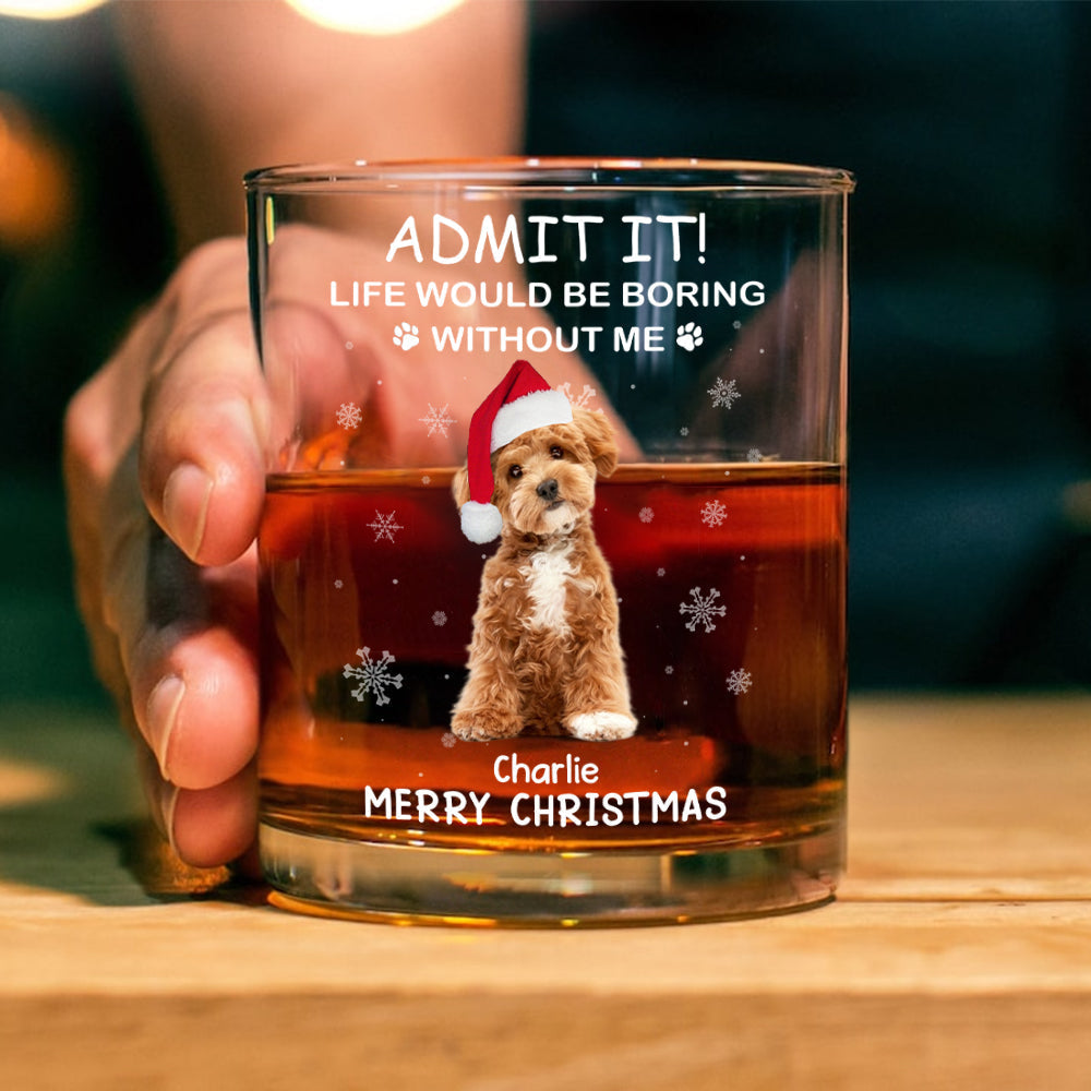 Personalized Dog Lover Whiskey Glass - Christmas Gift Cup MagicInPrints