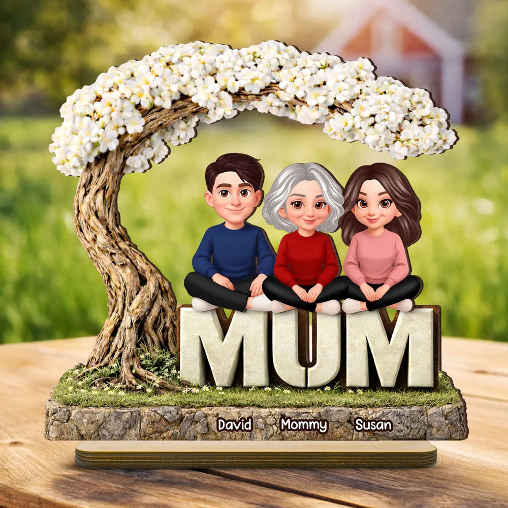 Personalized Family Tree Mom Figurine Gift - Mother's Day Keepsake Plaque MagicInPrints