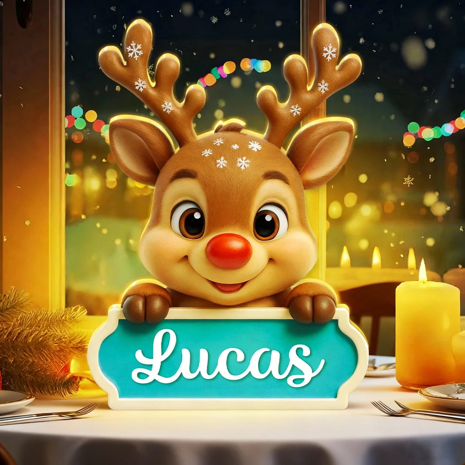 Personalized Reindeer Name Plaque for Kids - Christmas Decor Gift Plaque MagicInPrints