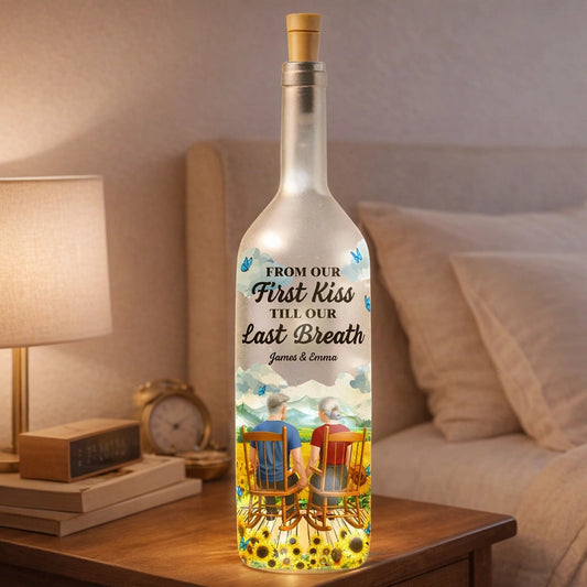 Personalized LED Wine Bottle Lamp for Couples - Romantic Anniversary Gift Lamp MagicInPrints