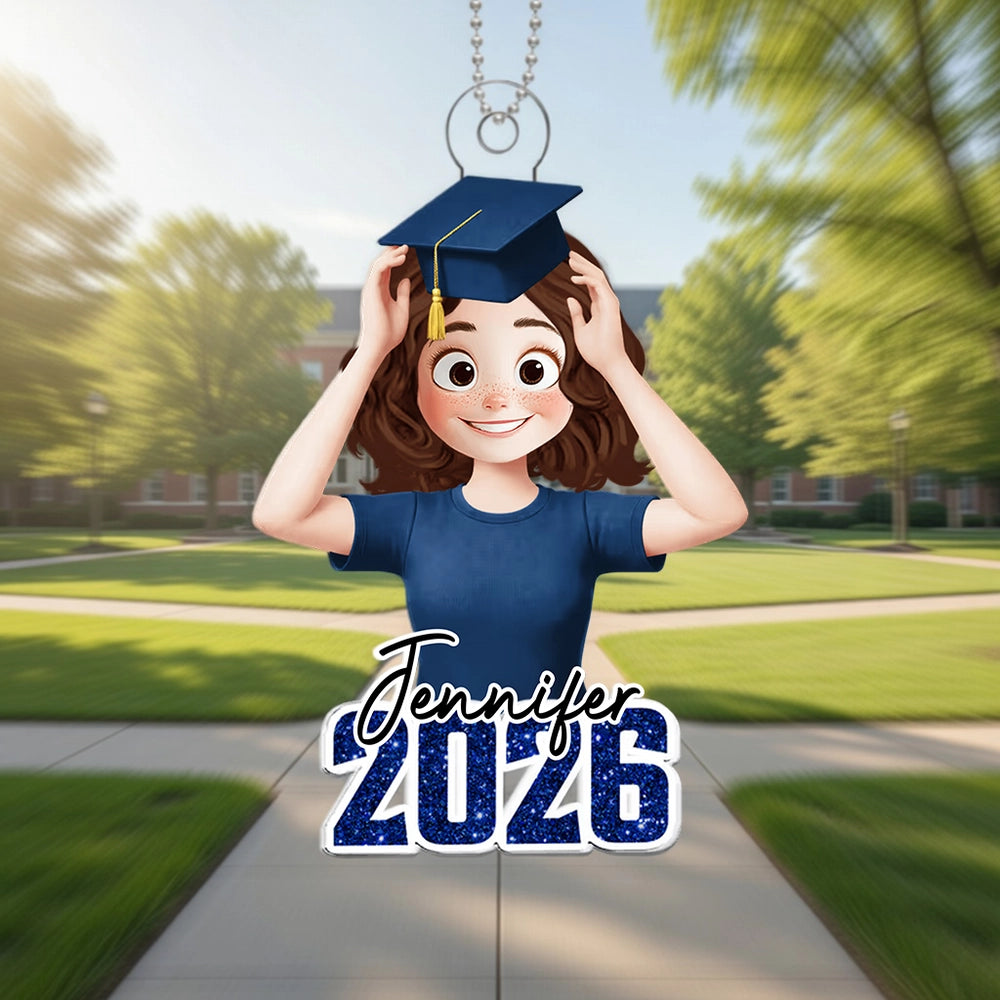 Custom Graduation Car Ornament for Graduates - Class of 2026 Car Hanger MagicInPrints