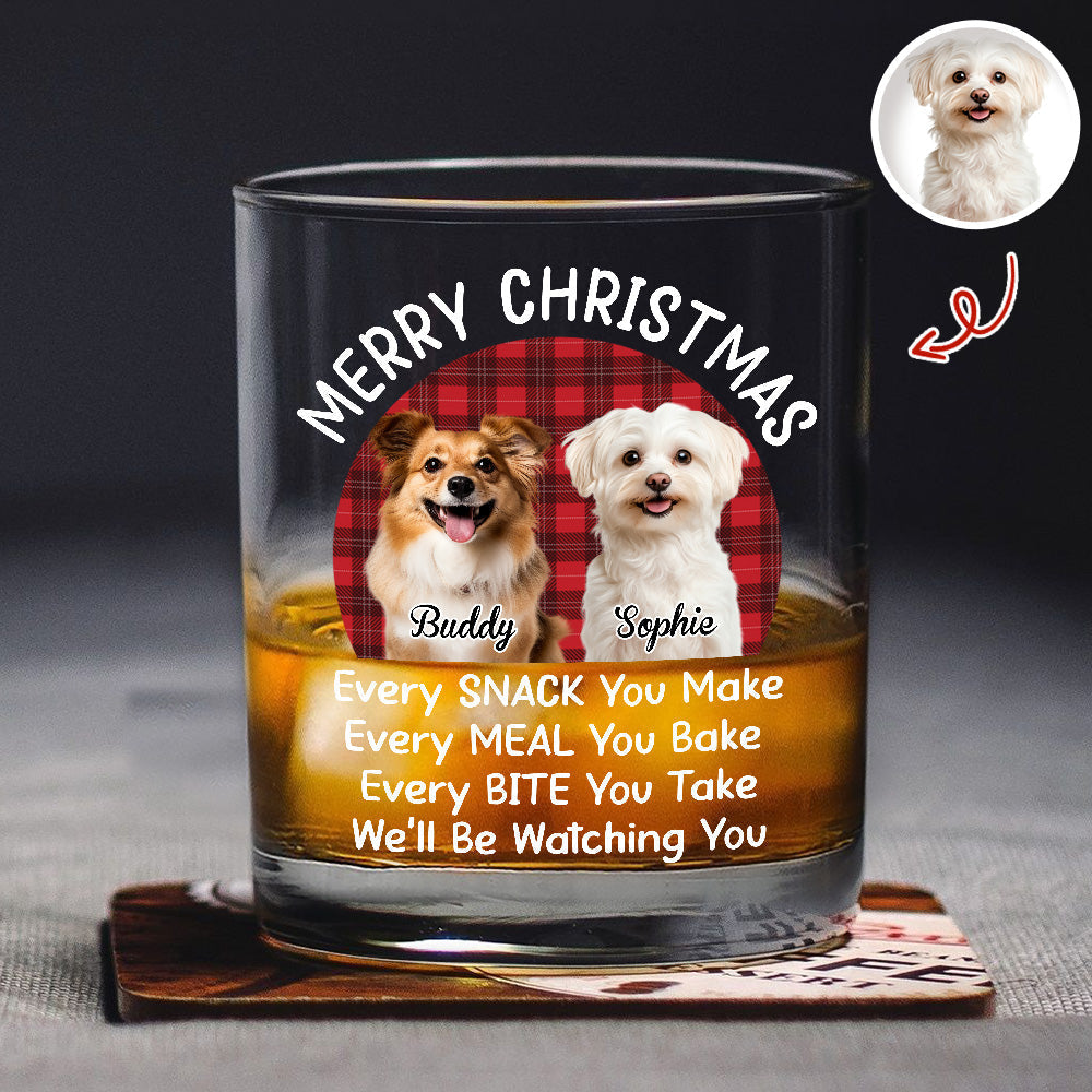 Personalized Dog Lover Whiskey Glass - Merry Christmas Gift Cup MagicInPrints