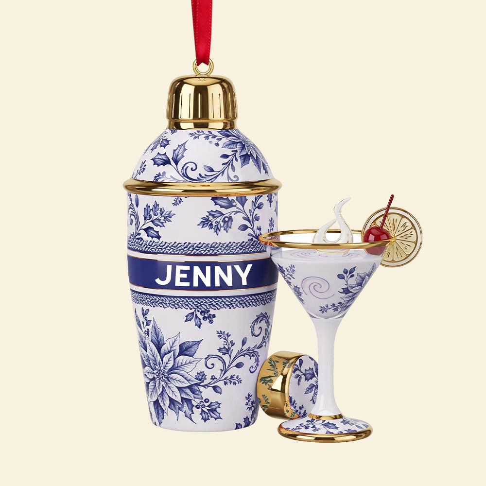 Cheers to You, Jenny! Custom Personalized Christmas Ornament - Gift for Bartenders and Cocktail Lovers Ornament MagicInPrints