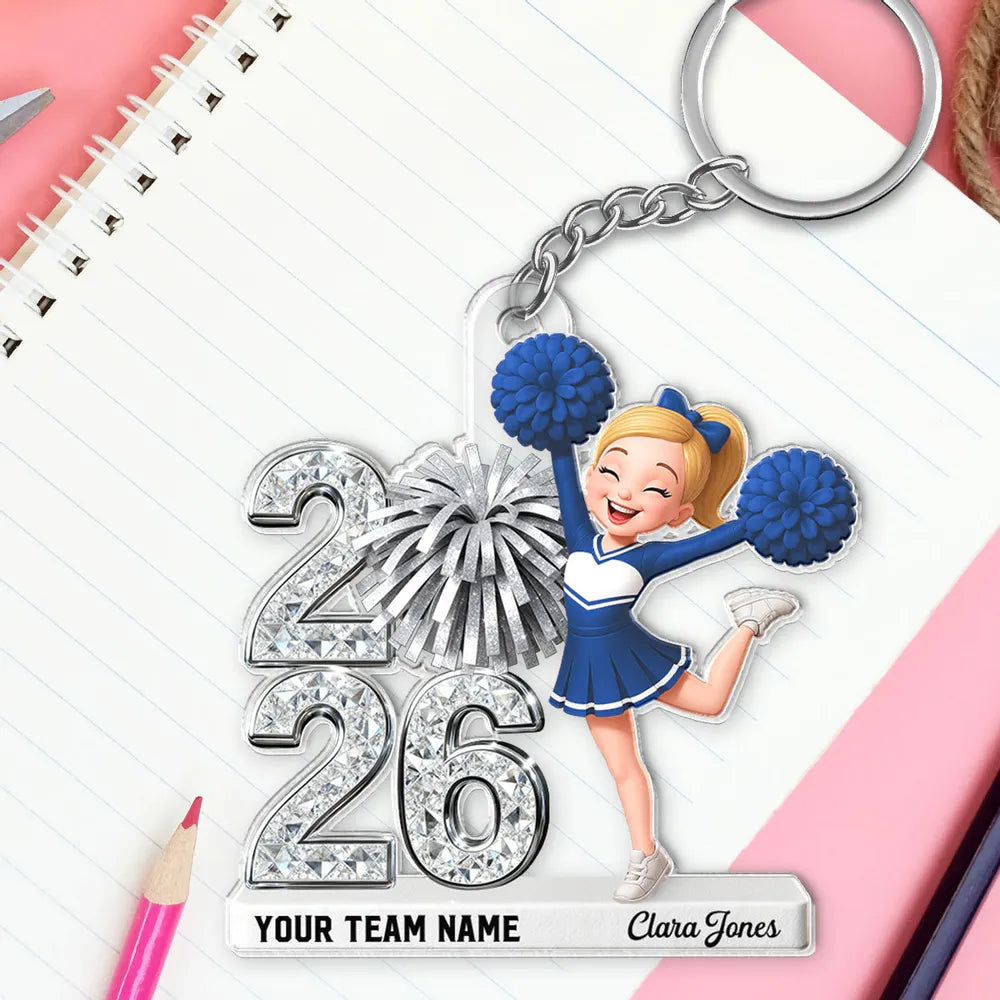 Personalized Cheerleader Keychain for Teams - 2026 Spirit Gift Keychain MagicInPrints