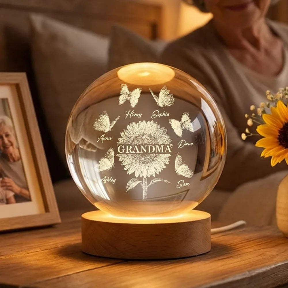 Personalized LED Night Light for Grandma - Family Names Keepsake Gift Lamp MagicInPrints
