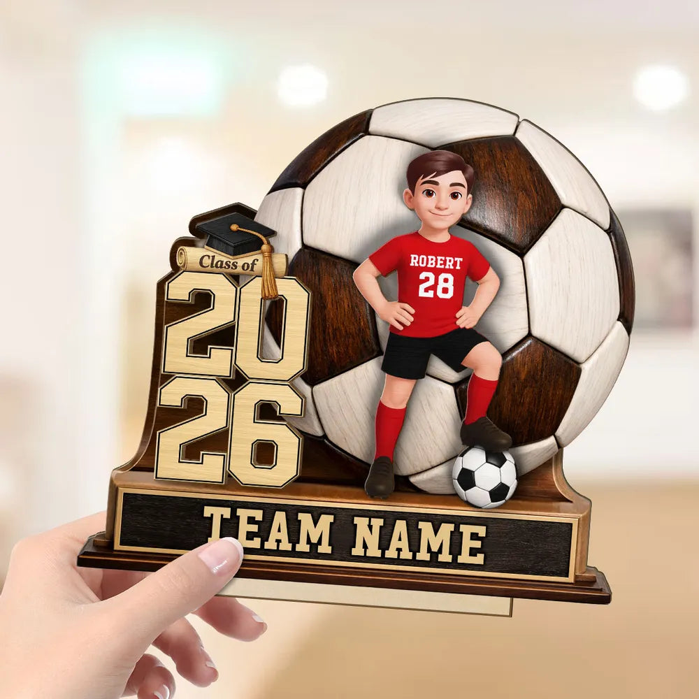 Custom Soccer Graduation Plaque for Kids - Class of 2026 Keepsake Plaque MagicInPrints