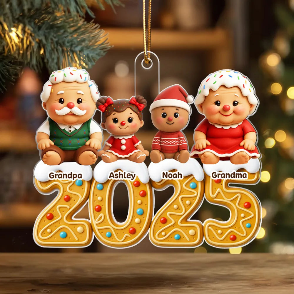 Personalized Family Christmas Ornament 2025 - Grandparents and Kids Ornament MagicInPrints