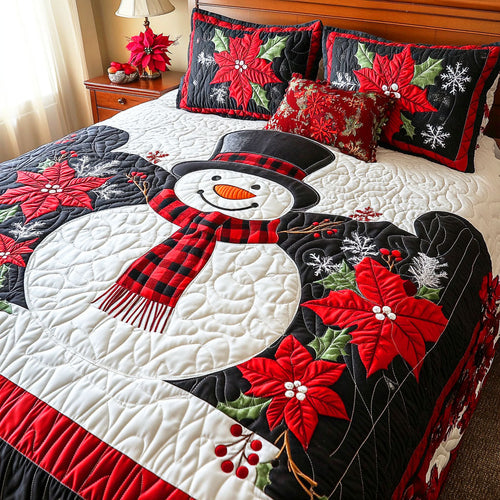 Warm Winter Wishes – Personalized Quilted Bedding Set – Gift for Home Lovers Quilted Bedding Set V2 MagicInPrints
