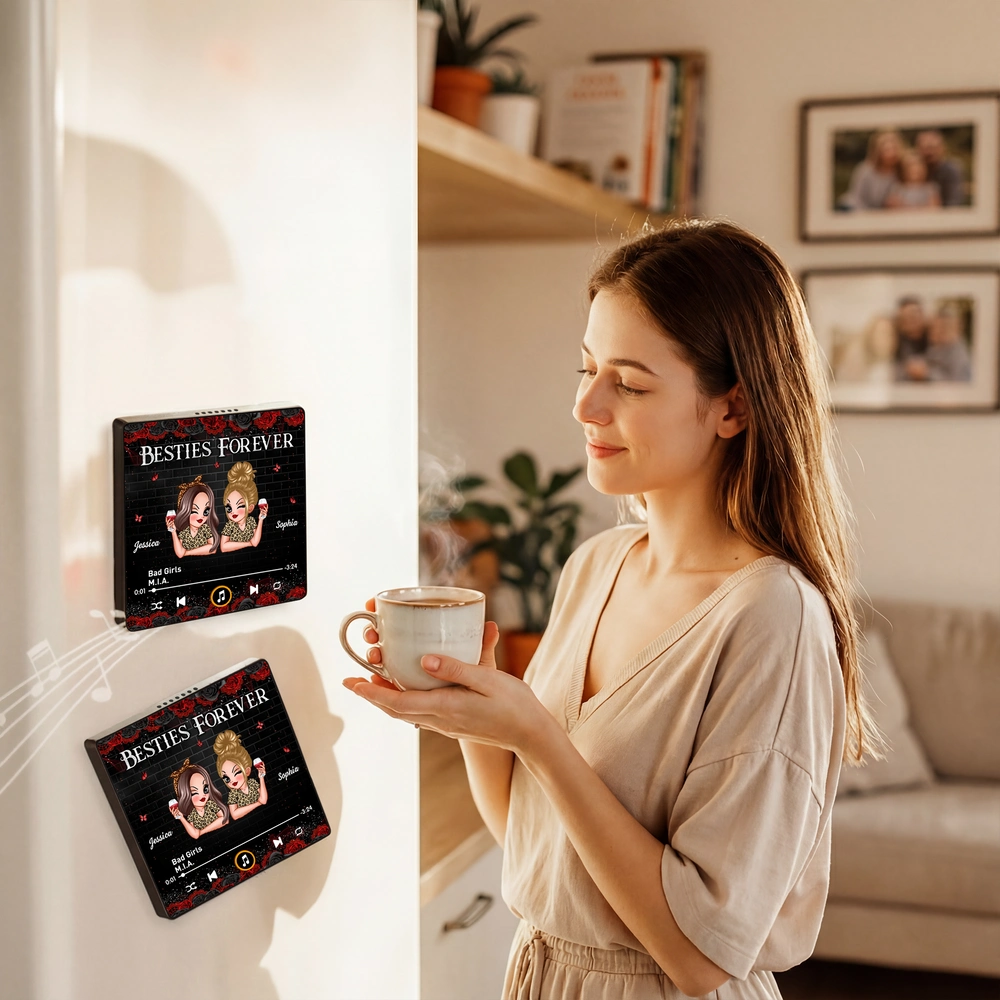 Personalized Best Friends Acrylic Music Plaque for Women - Friendship Gift Fridge Magnet MagicInPrints
