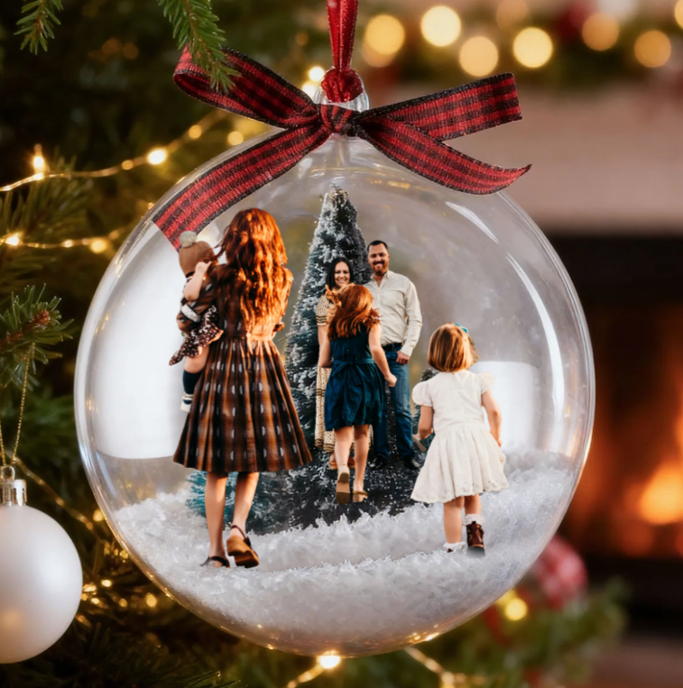 Custom Photo Christmas Ornament for Family - Personalized Holiday Decoration Ornament MagicInPrints