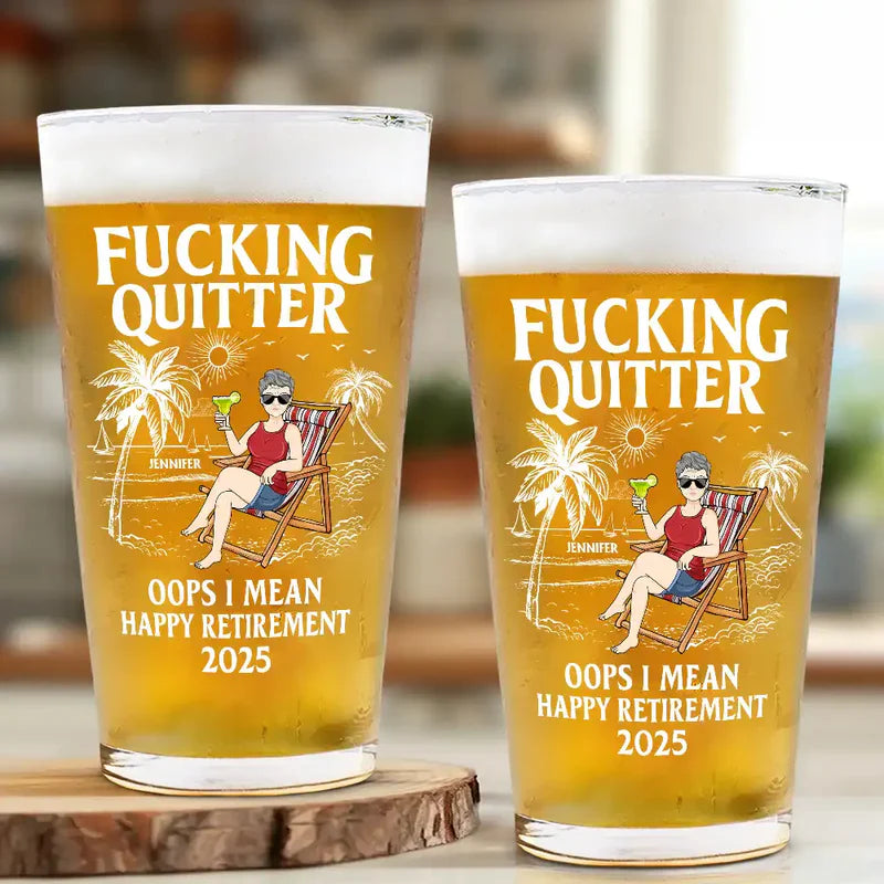 Personalized Retirement Beer Glass for Men - Funny Gift 2026 Cup MagicInPrints
