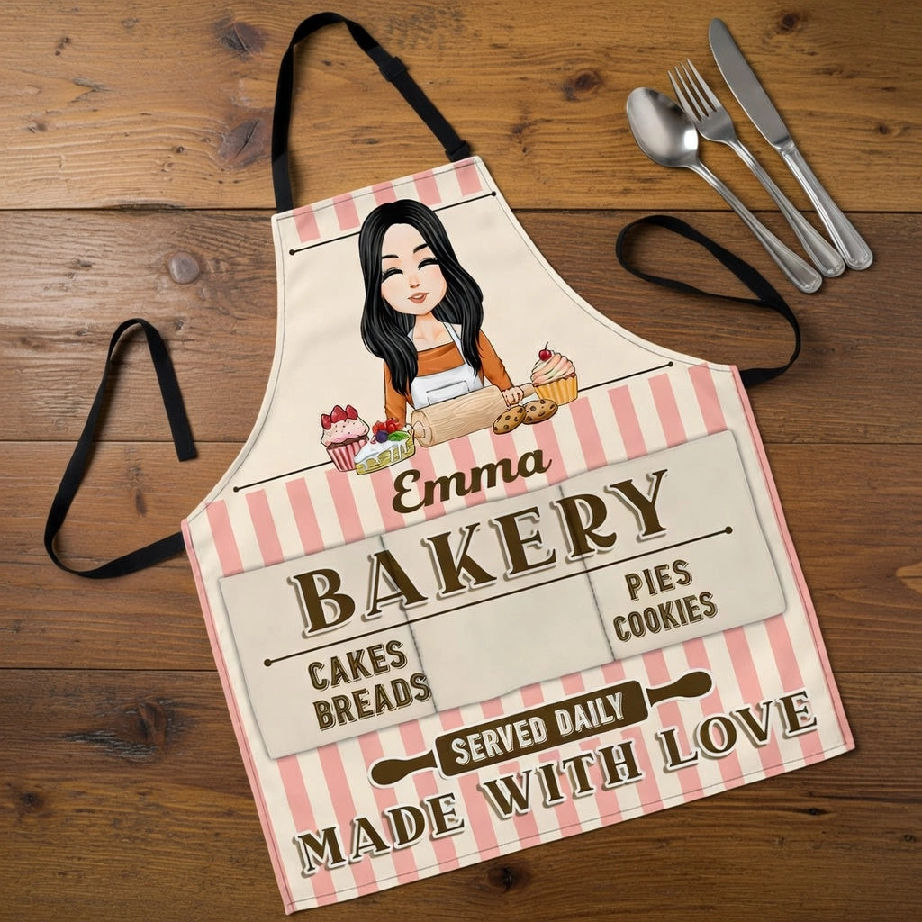Personalized Bakery Apron for Women - Custom Name Chef Gift for Baking Lovers Kitchen Supplies MagicInPrints