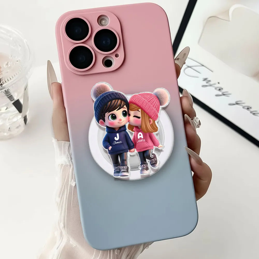 Personalized Couple Phone Case for iPhone - Cute Cartoon Design Cell Phone Accessories MagicInPrints