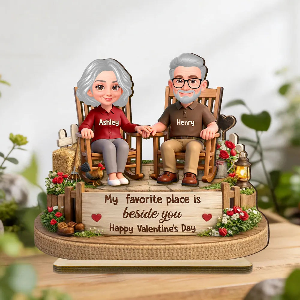 Personalized Couple Figurine Keepsake for Seniors - Valentine's Day Gift Plaque MagicInPrints