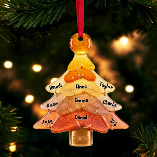 “Celebrate Your Family Tree” - Custom Glass Family Tree Ornament - Personalized Gift for Family Members Ornament MagicInPrints